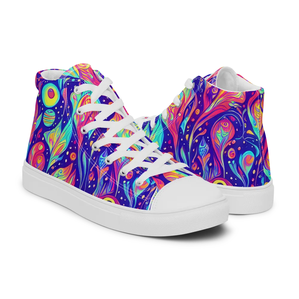 Mystic Petal Dance on Women's High Top Canvas Shoes — Right