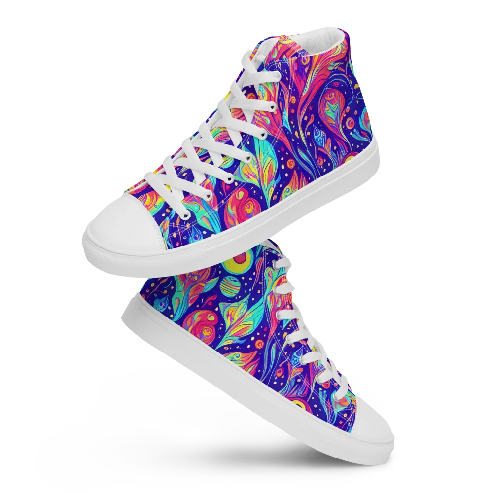 Mystic Petal Dance on Women's High Top Canvas Shoes — Front