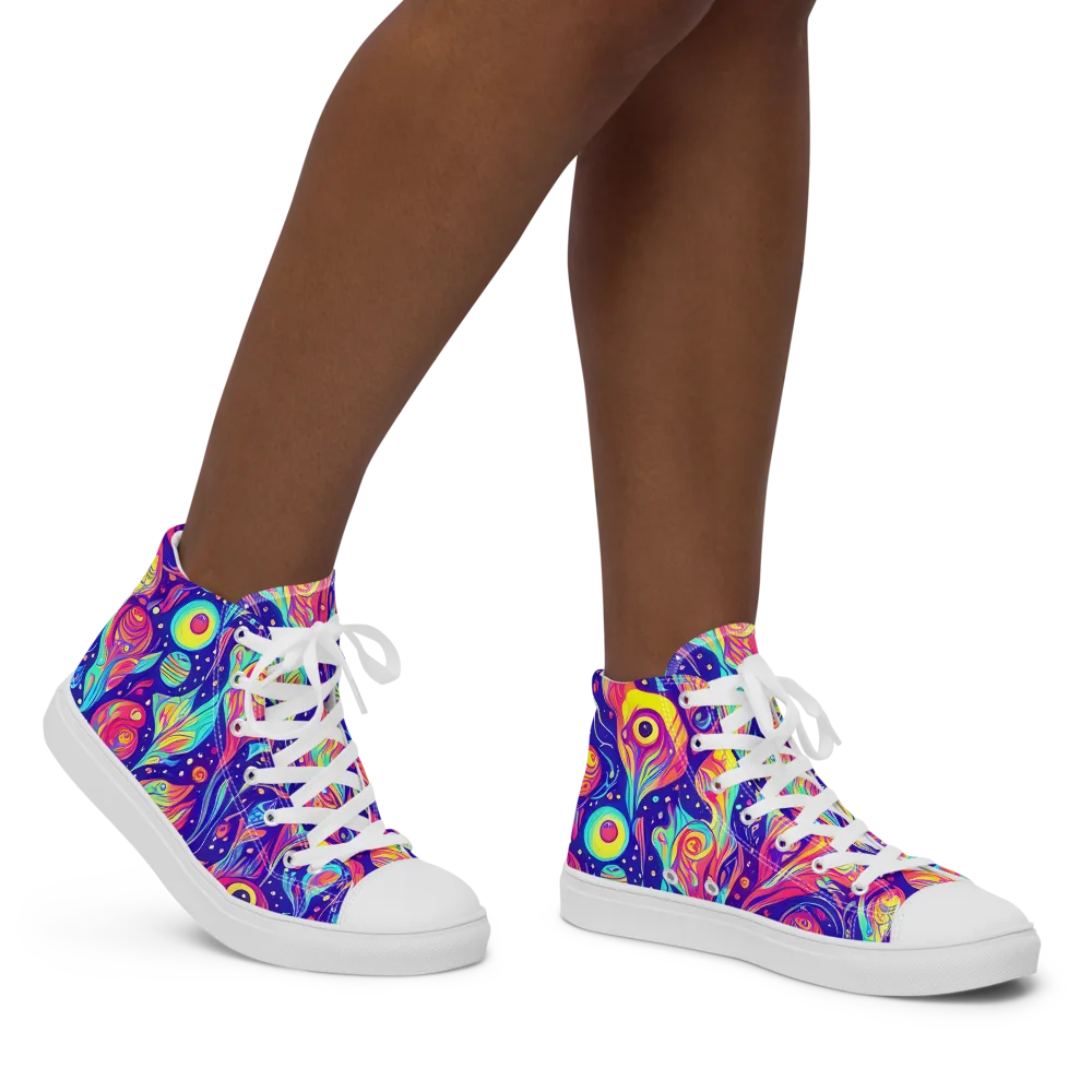 Mystic Petal Dance on Women's High Top Canvas Shoes — Right