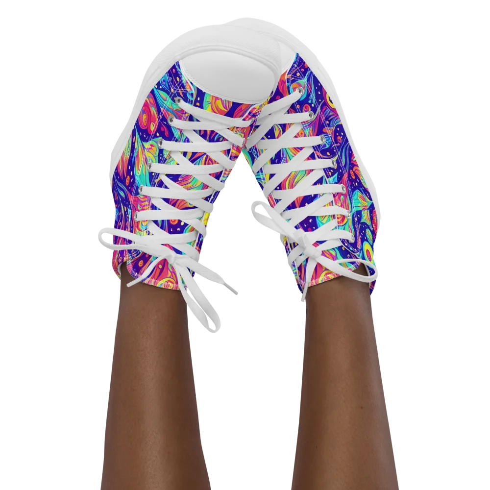 Mystic Petal Dance on Women's High Top Canvas Shoes — Front