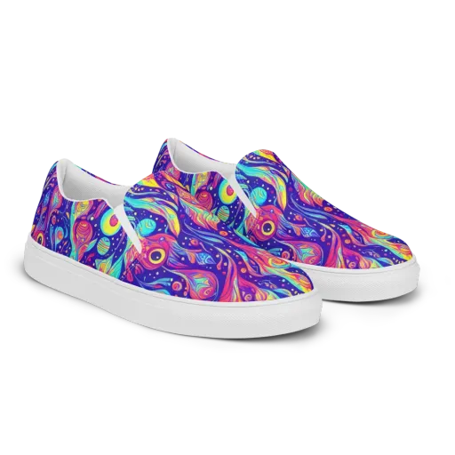 Mystic Petal Dance on a Men's Slip-On Canvas Shoes