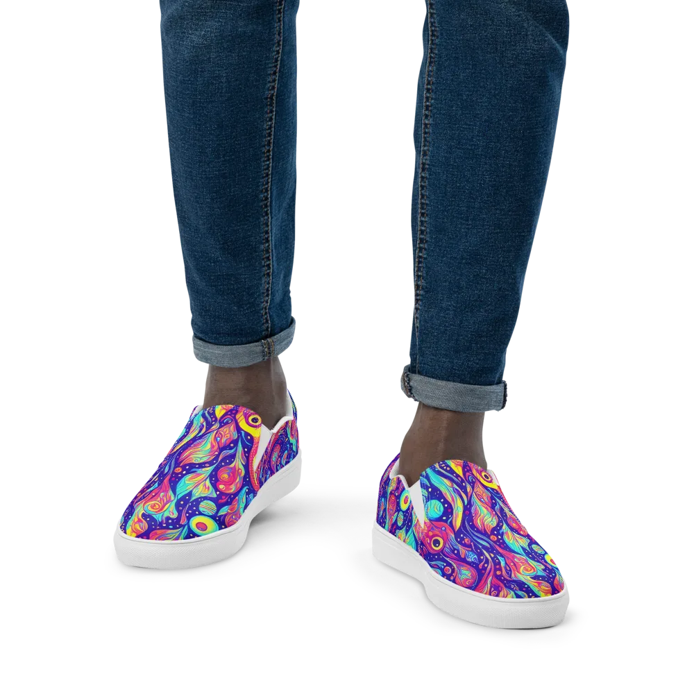 Mystic Petal Dance on Men's Slip-On Canvas Shoes — Front