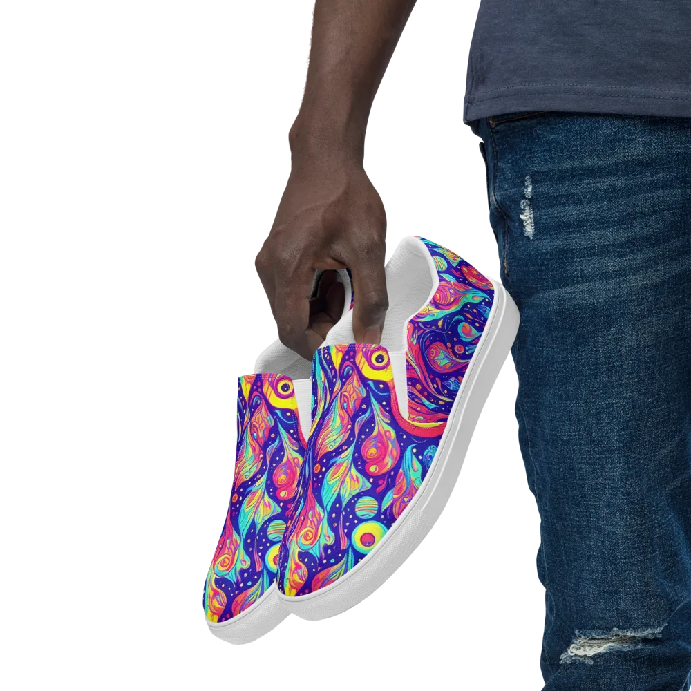 Mystic Petal Dance on Men's Slip-On Canvas Shoes — Left Front