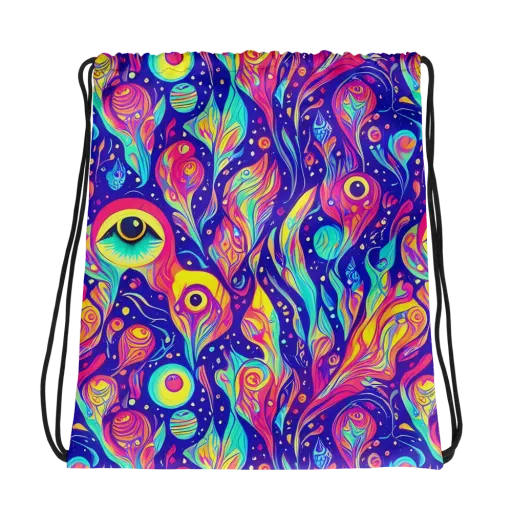 Mystic Petal Dance on a Drawstring Bag