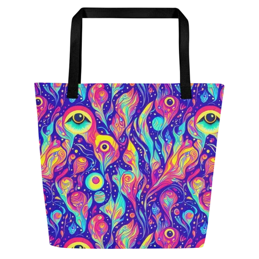Mystic Petal Dance on a Large Tote Bag W/ Pocket