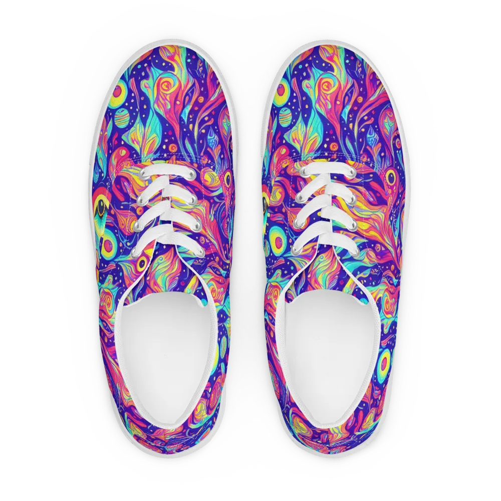 Mystic Petal Dance on Men's Lace-Up Canvas Shoes — Front