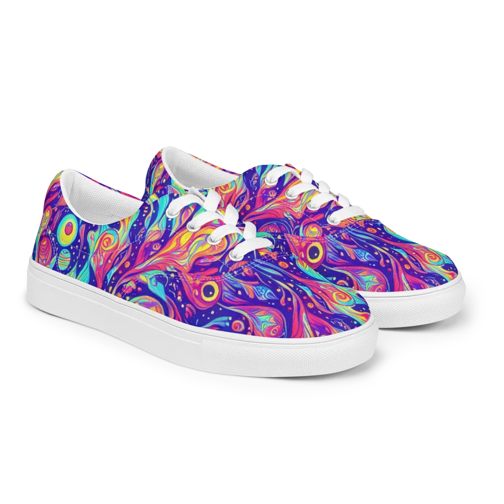 Mystic Petal Dance on Men's Lace-Up Canvas Shoes — Right Front