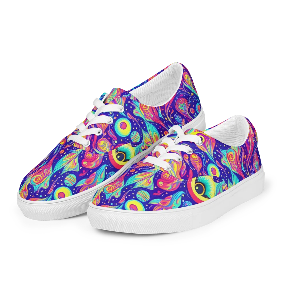 Mystic Petal Dance on Men's Lace-Up Canvas Shoes — Left Front