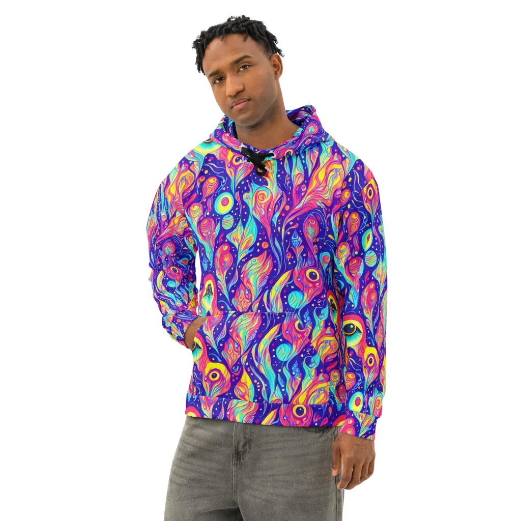 Mystic Petal Dance on Cotton Hoodie — Left Front