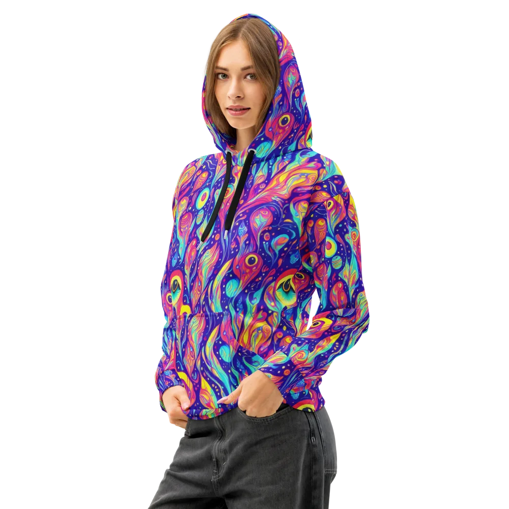 Mystic Petal Dance on Cotton Hoodie — Left Front