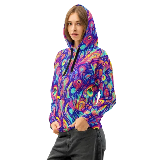 Mystic Petal Dance on a Cotton Hoodie