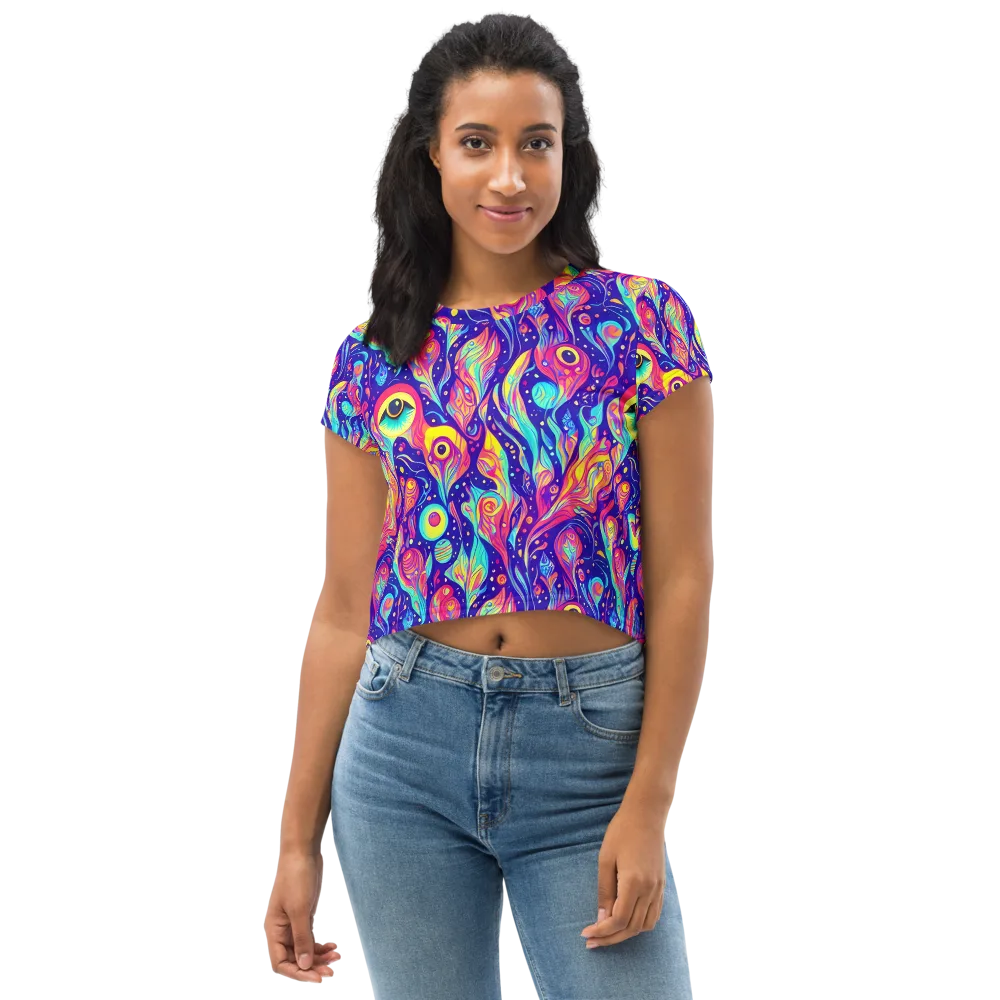 Mystic Petal Dance on Crop Tee — Front