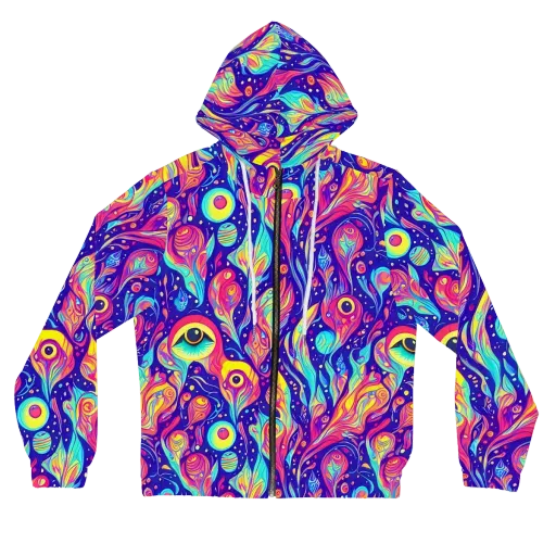 Mystic Petal Dance on a Women's Full-Zip Hoodie