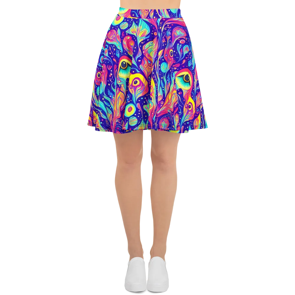 Mystic Petal Dance on Skater Skirt — Front