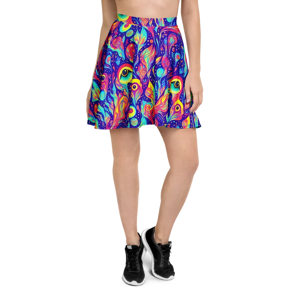 Mystic Petal Dance on Skater Skirt — Front