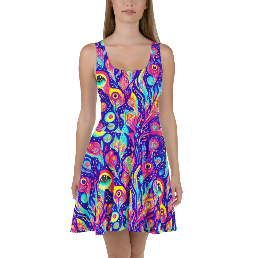 Mystic Petal Dance on Skater Dress — Front