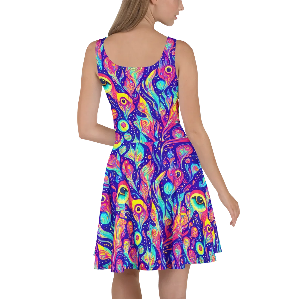 Mystic Petal Dance on Skater Dress — Back