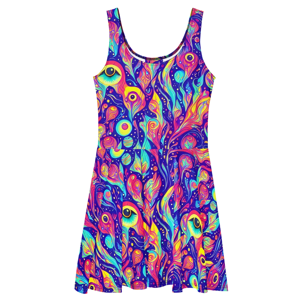 Mystic Petal Dance on Skater Dress — Front