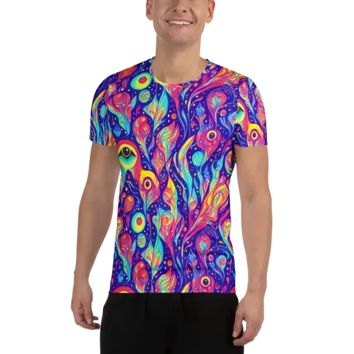 Mystic Petal Dance on a Men's Athletic T-Shirt