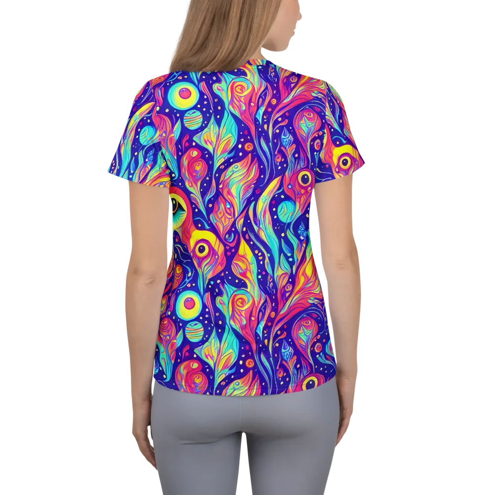 Mystic Petal Dance on Women's Athletic T-Shirt — Back