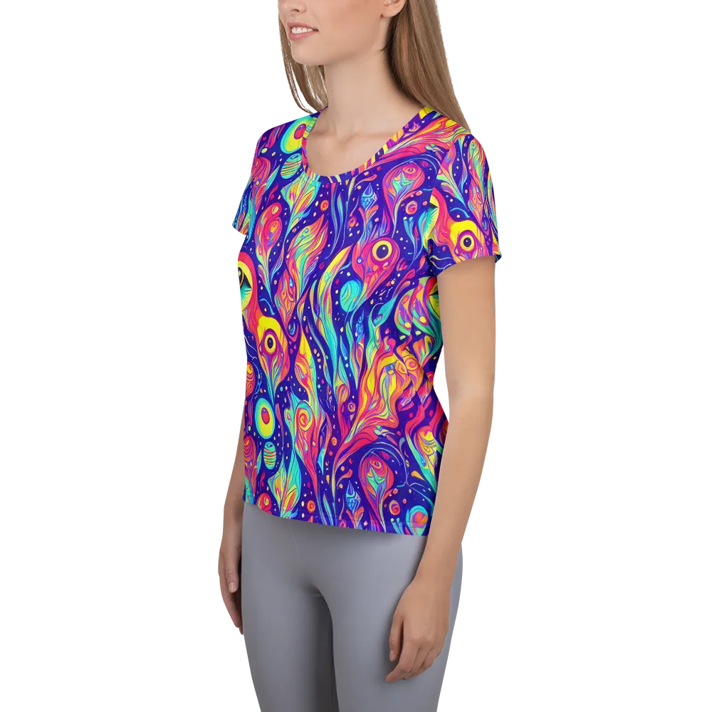 Mystic Petal Dance on Women's Athletic T-Shirt — Left