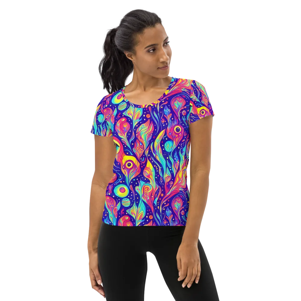 Mystic Petal Dance on Women's Athletic T-Shirt — Front