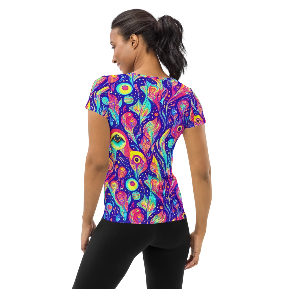 Mystic Petal Dance on Women's Athletic T-Shirt — Back