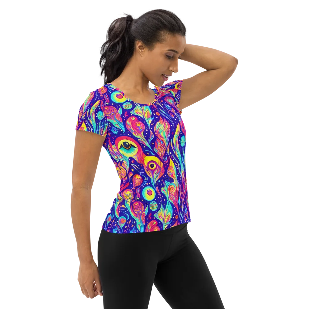 Mystic Petal Dance on Women's Athletic T-Shirt — Right