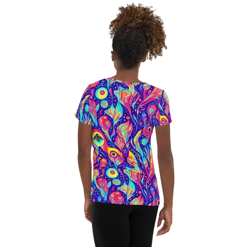 Mystic Petal Dance on Women's Athletic T-Shirt — Back