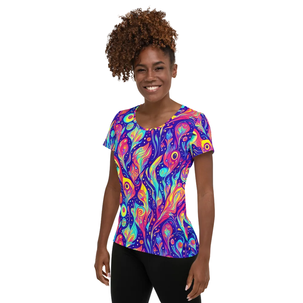 Mystic Petal Dance on Women's Athletic T-Shirt — Left
