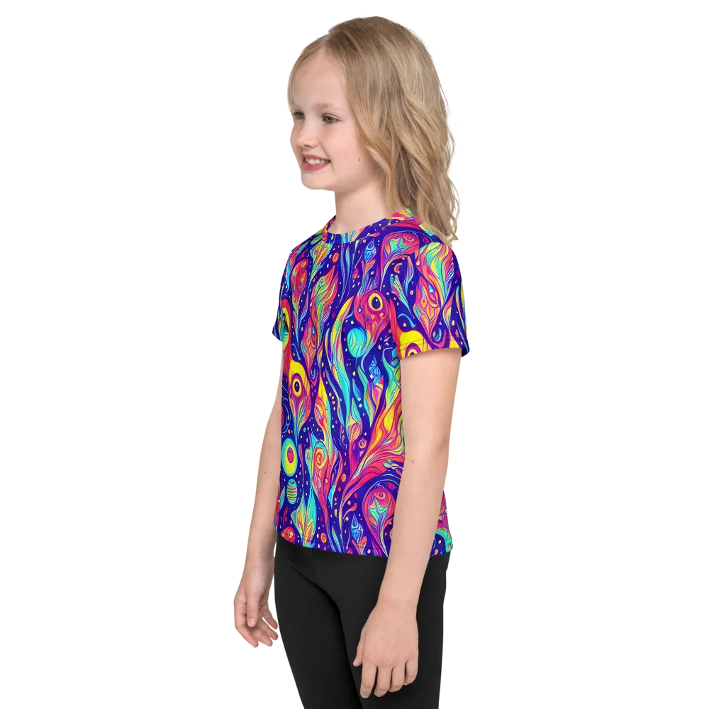 Mystic Petal Dance on Kids Crew Neck T-Shirt — Left