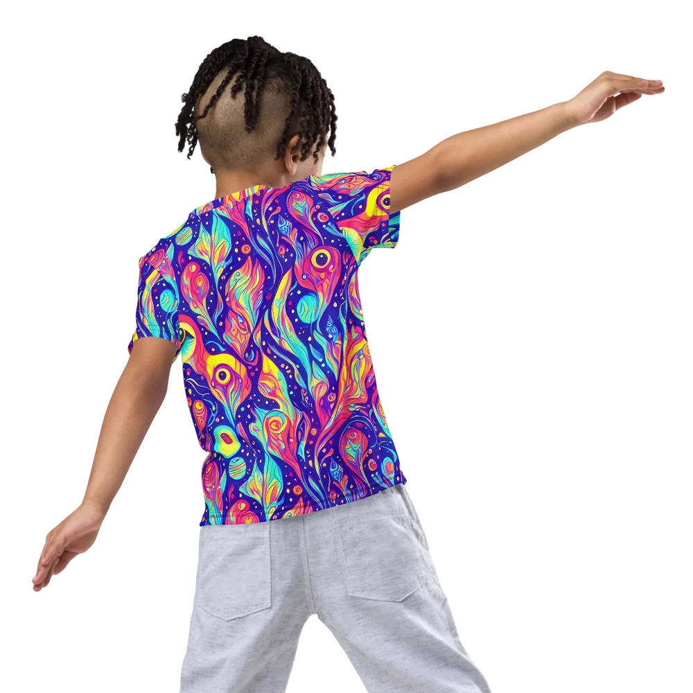Mystic Petal Dance on Kids Crew Neck T-Shirt — Back