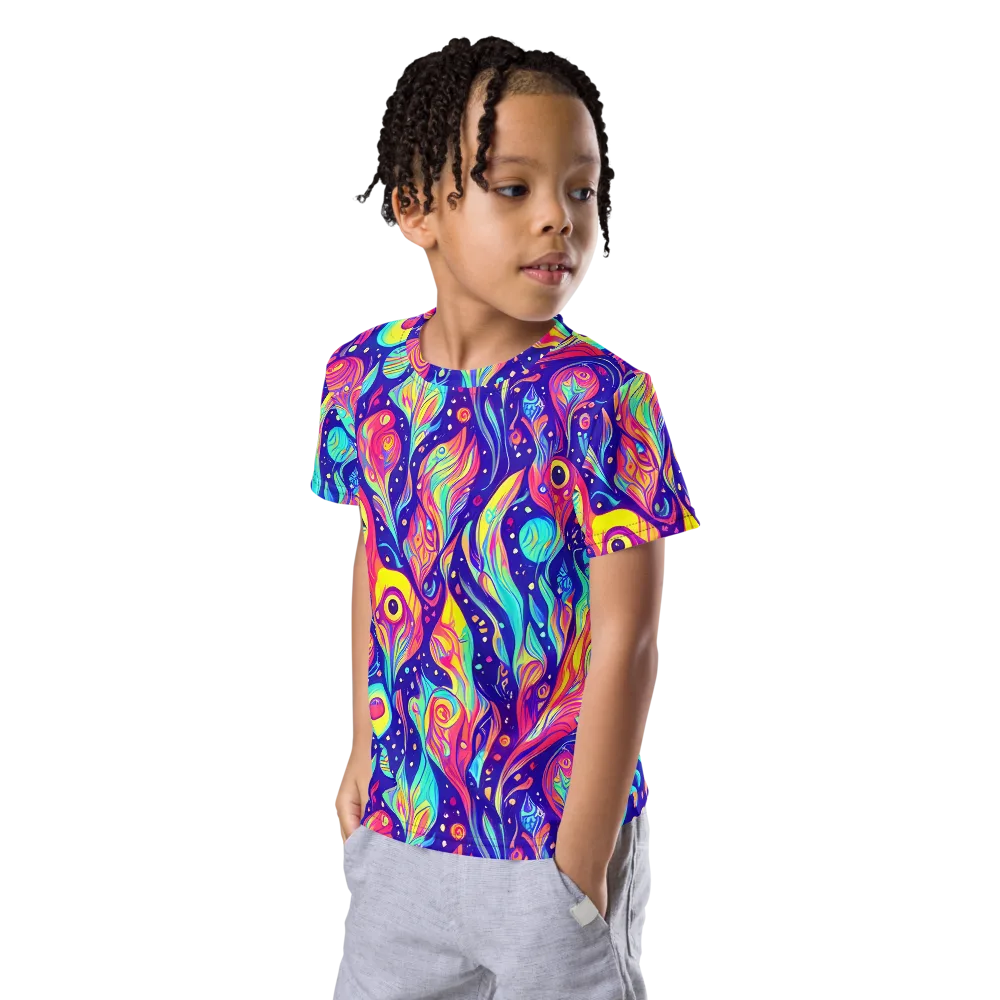 Mystic Petal Dance on Kids Crew Neck T-Shirt — Left Front