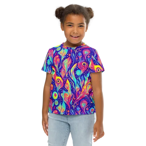 Mystic Petal Dance on a Kids Crew Neck T-Shirt