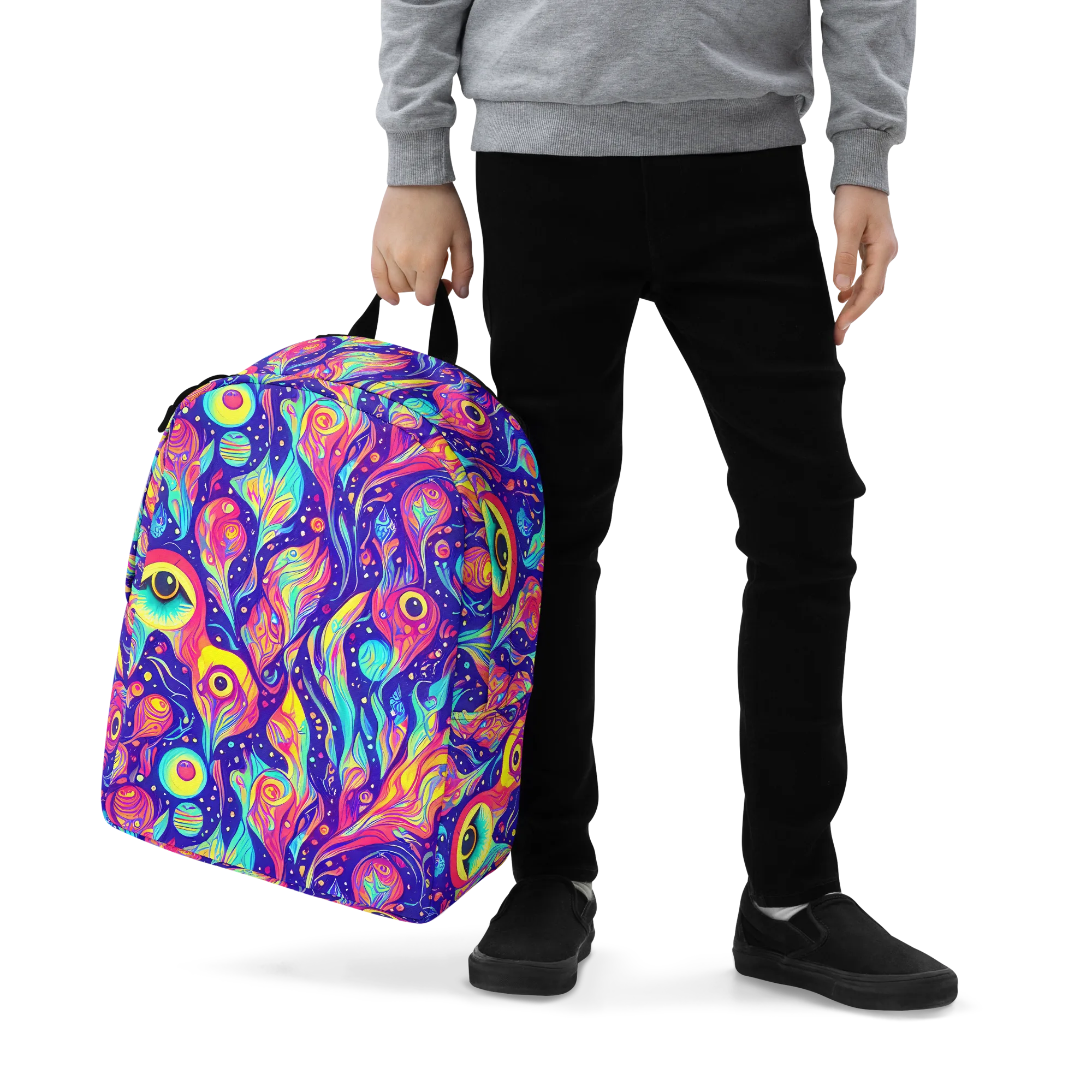 Mystic Petal Dance on Minimalist Backpack — Zoomed-in