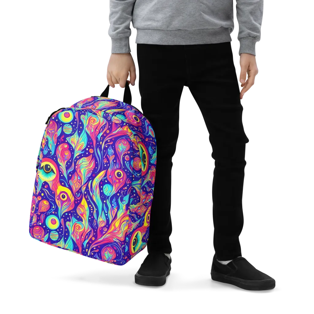 Mystic Petal Dance on Minimalist Backpack — Zoomed-in