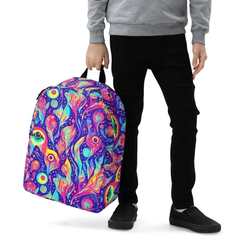 Mystic Petal Dance on a Minimalist Backpack