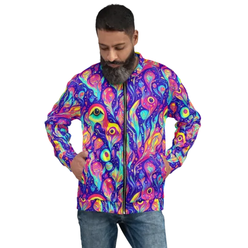 Mystic Petal Dance on a Bomber Jacket