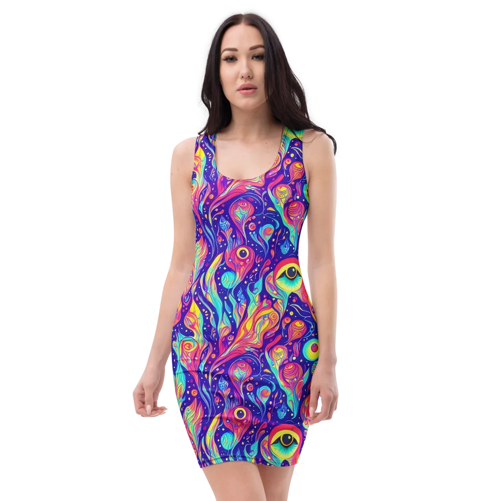 Mystic Petal Dance on Bodycon Dress — Front