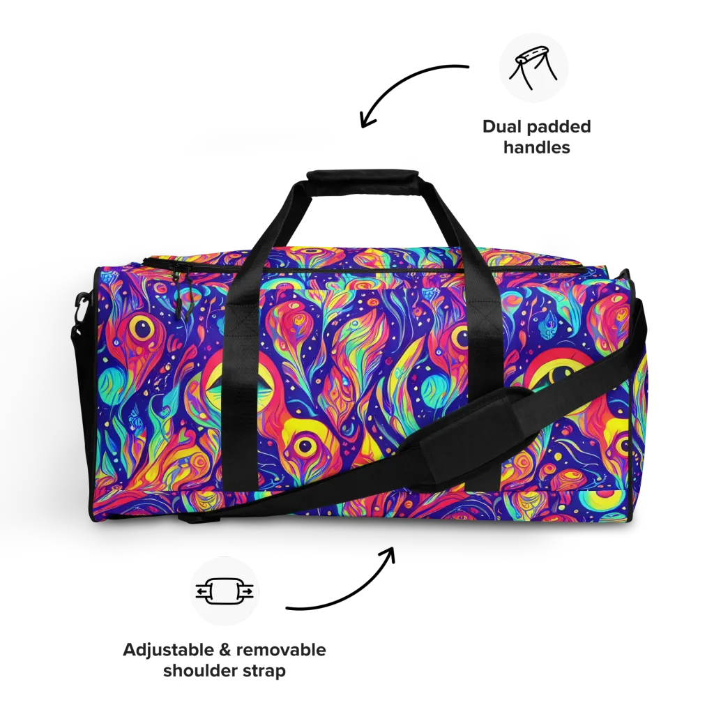 Mystic Petal Dance on Duffle Bag — Front