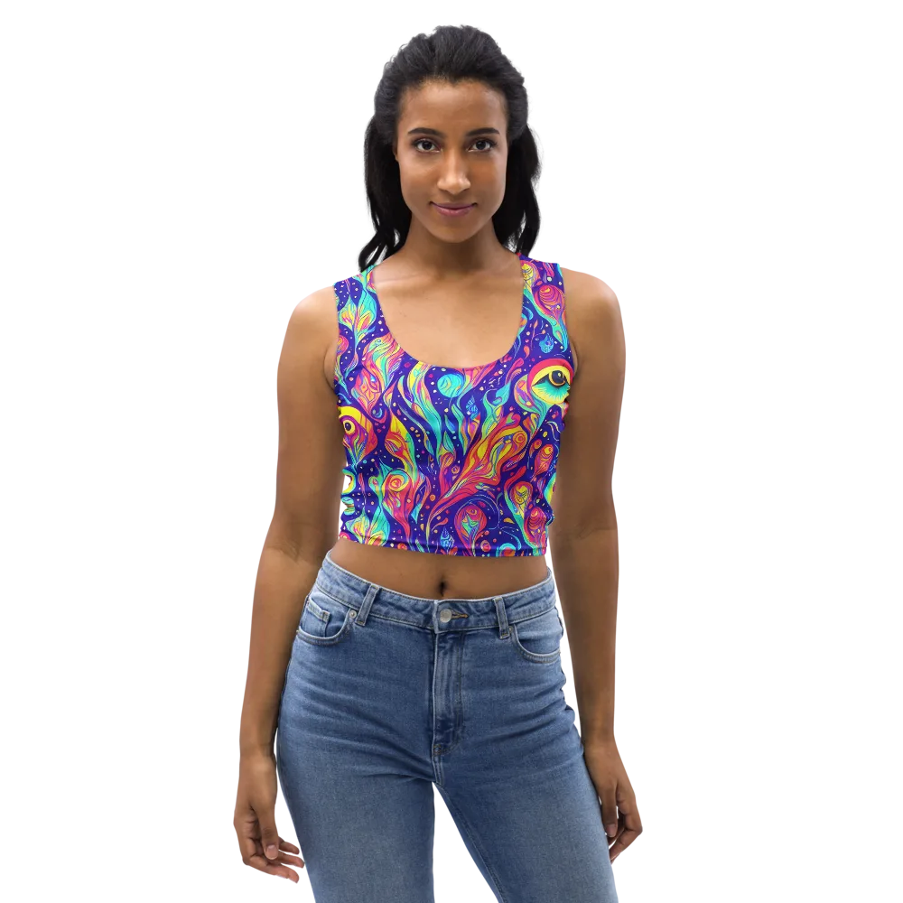 Mystic Petal Dance on Crop Top — Front