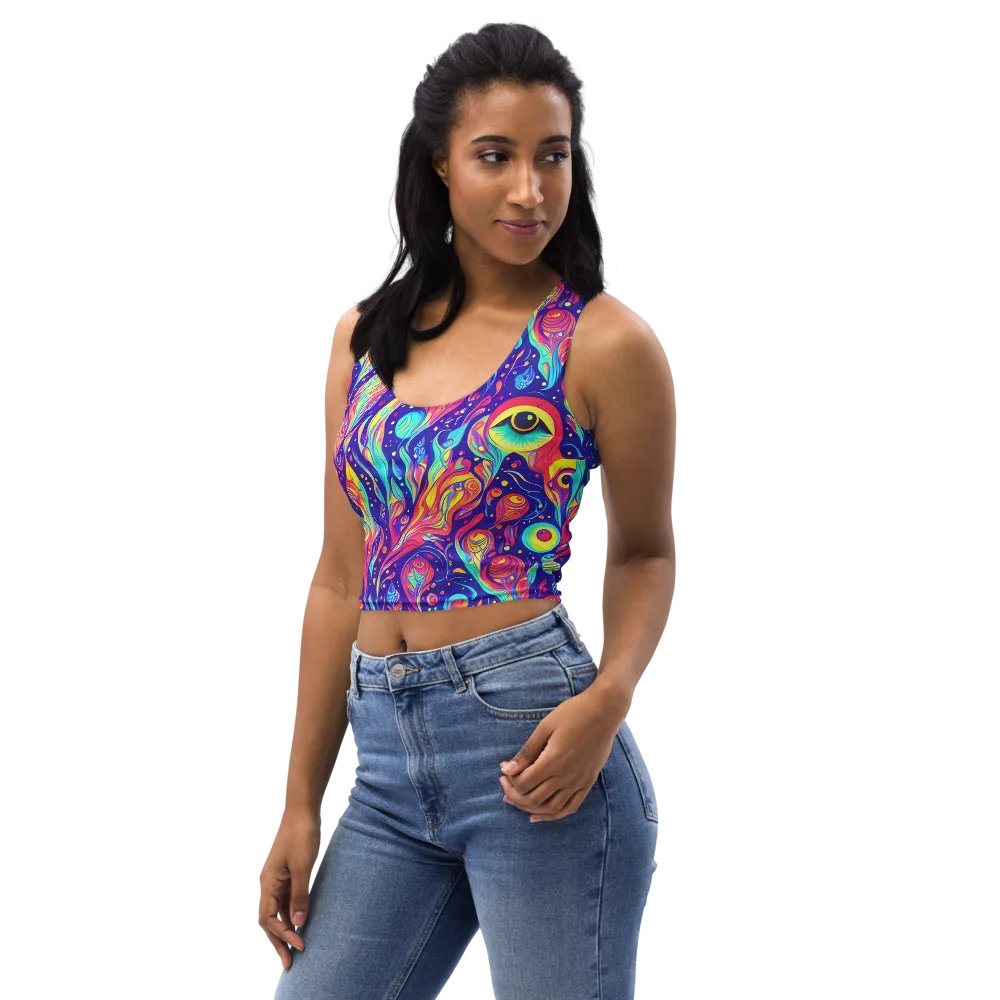 Mystic Petal Dance on Crop Top — Left Front