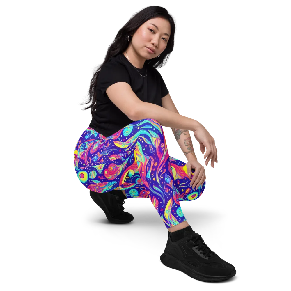 Mystic Petal Dance on Leggings with Pockets — Right Front