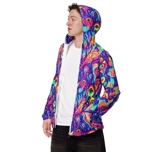 Mystic Petal Dance on a Men's Windbreaker