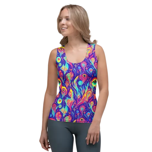 Mystic Petal Dance on a Women's Tank Top