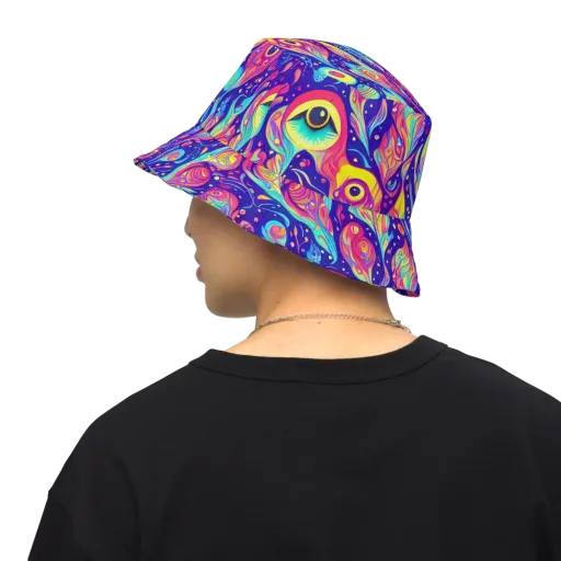 Mystic Petal Dance on a Reversible Bucket Hat