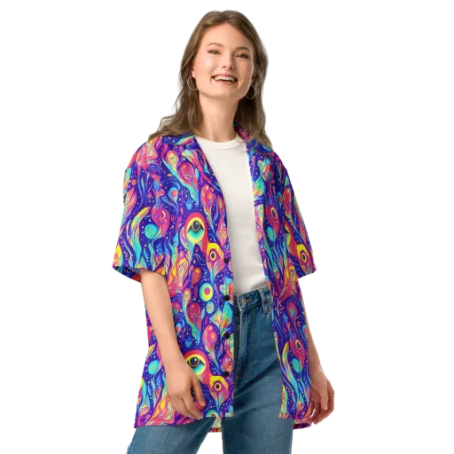 Mystic Petal Dance on a Button Shirt