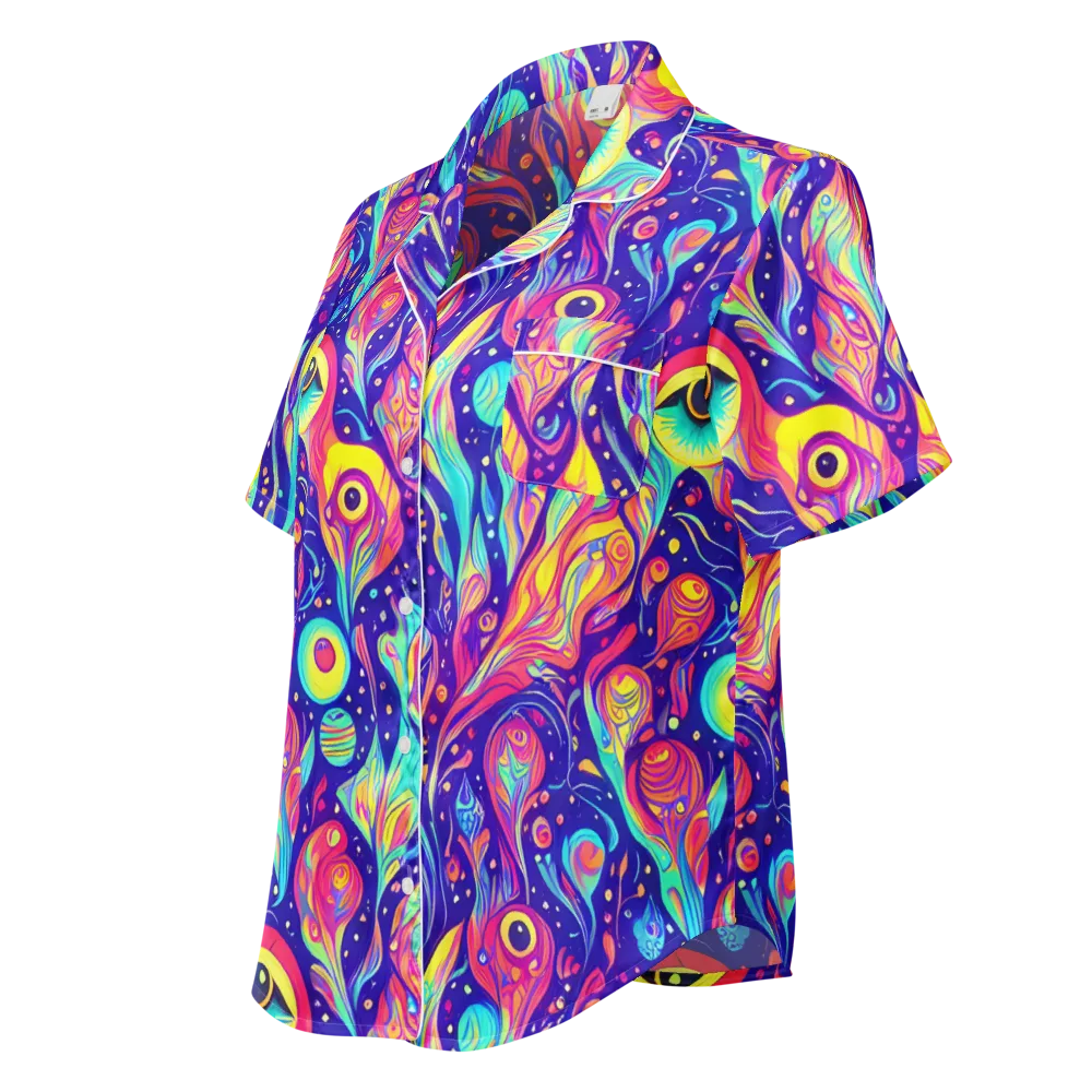 Mystic Petal Dance on Women's Short Sleeve Pajama Top — Left Front