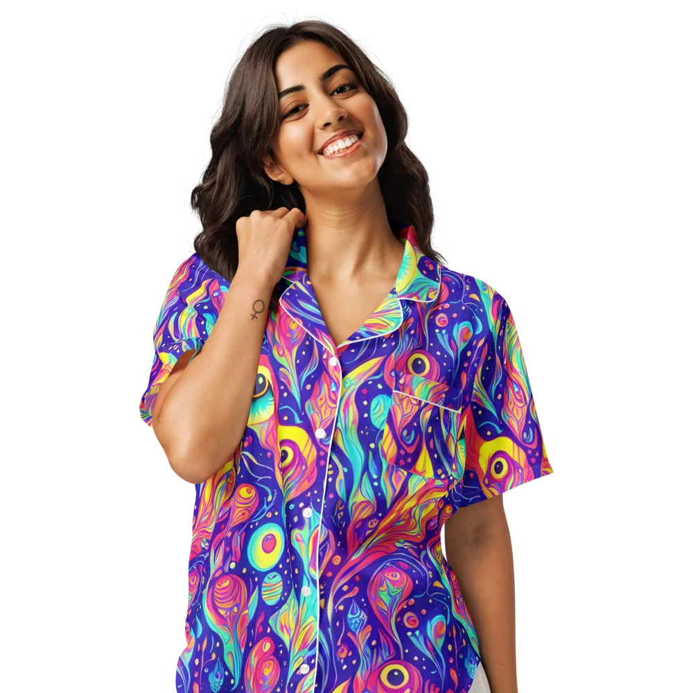 Mystic Petal Dance on Women's Short Sleeve Pajama Top — Front