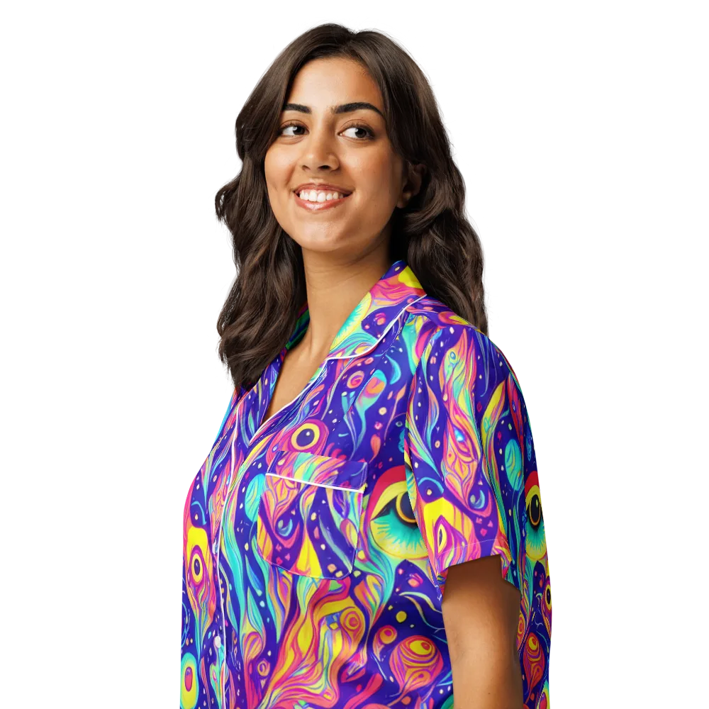 Mystic Petal Dance on Women's Short Sleeve Pajama Top — Left Front